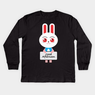 Good Afternoon Rabbit Kids Long Sleeve T-Shirt